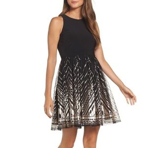 Vince Camuto Sequin Fit & Flare Cocktail Dress